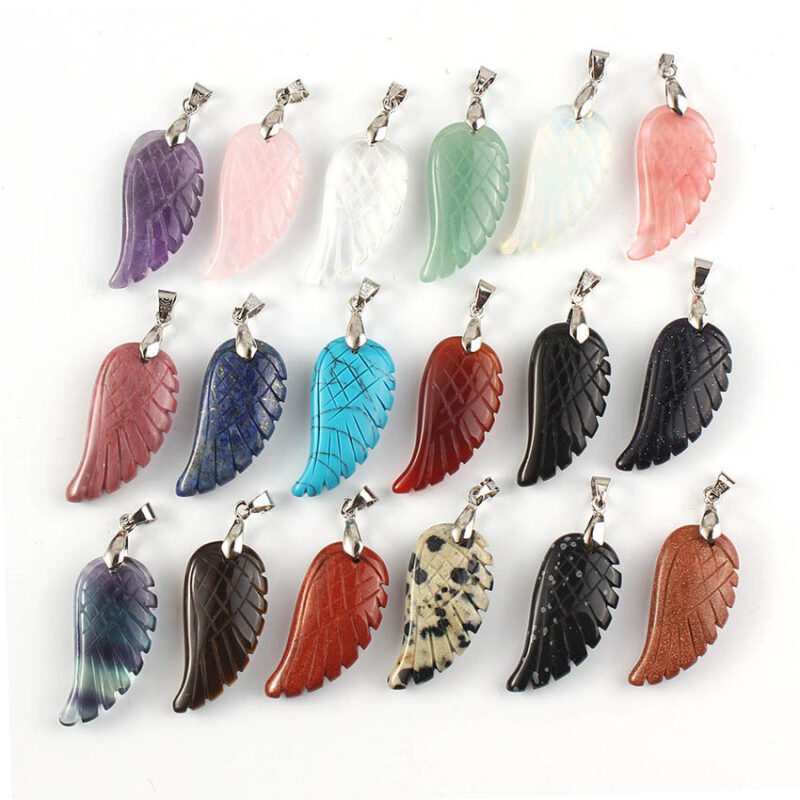 PH PandaHall Lot De 30 Breloques Ailes D'ange En Verre - Charmes Pendentifs Pour Fabrication De Bijoux DIY - 9