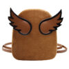 Sac à dos en daim ailes d’ange marron effet velours